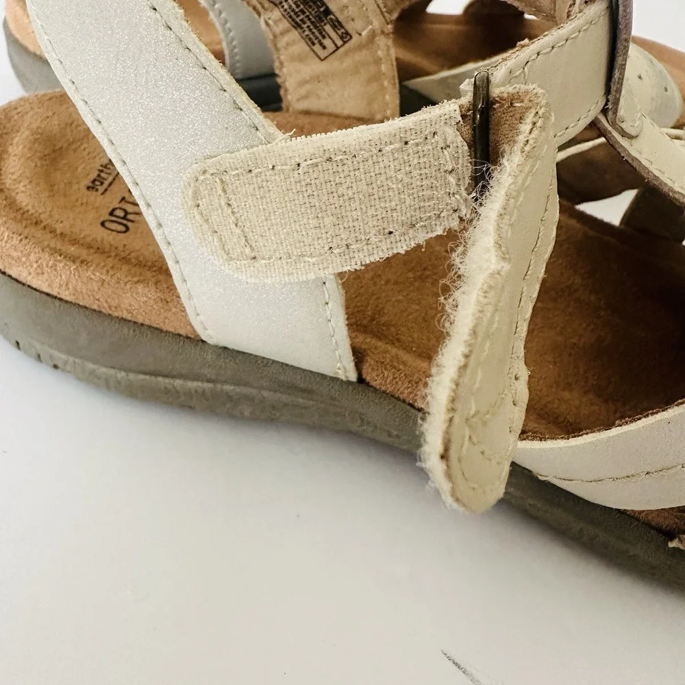 Earth Origins Sandals Womens Sz 7.5 Sand White Savanna Slingback Leather Comfort